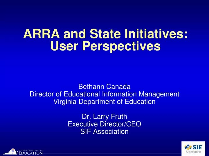 arra and state initiatives user perspectives