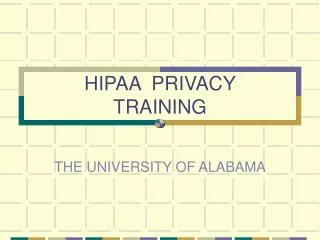 HIPAA PRIVACY TRAINING