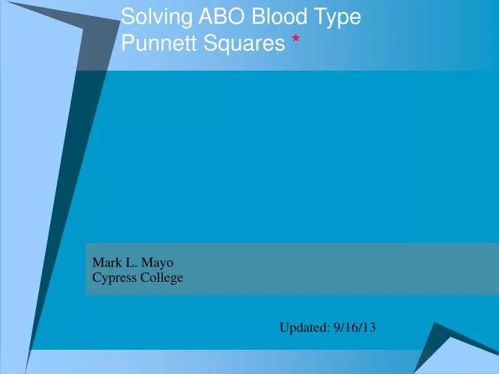 solving abo blood type punnett squares