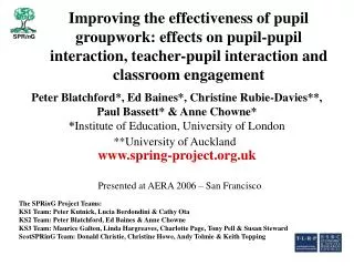 Improving the effectiveness of pupil groupwork: effects on pupil-pupil interaction, teacher-pupil interaction and classr