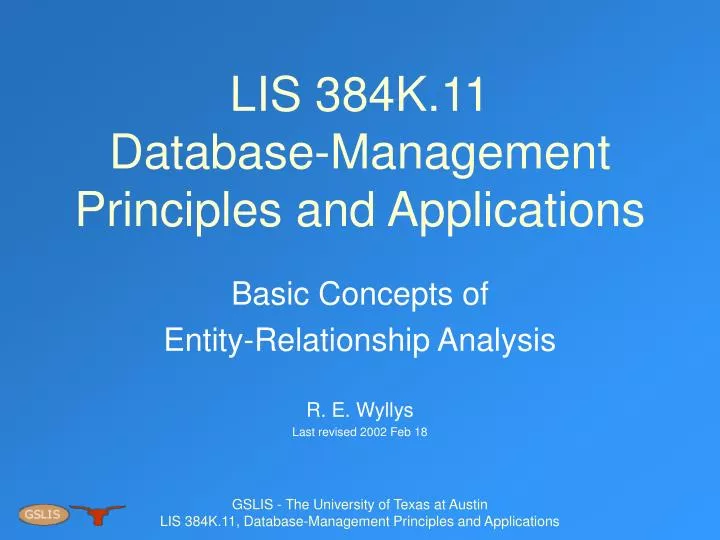 lis 384k 11 database management principles and applications