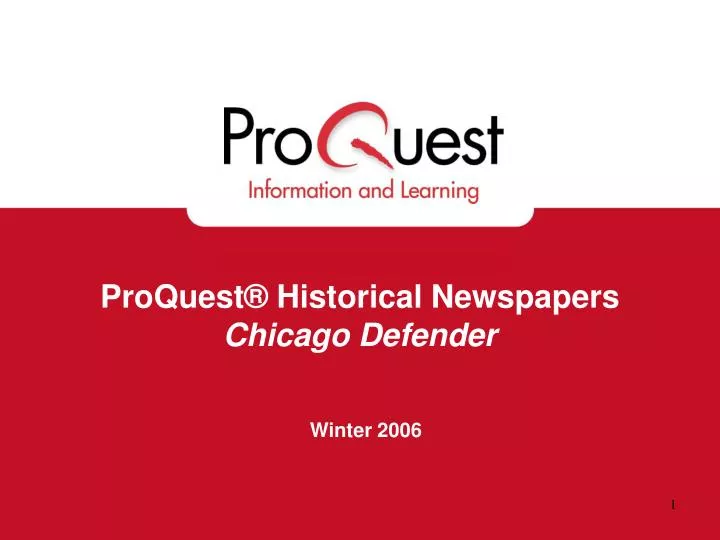 proquest historical newspapers chicago defender