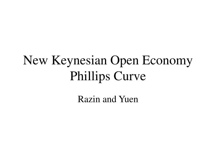 new keynesian open economy phillips curve