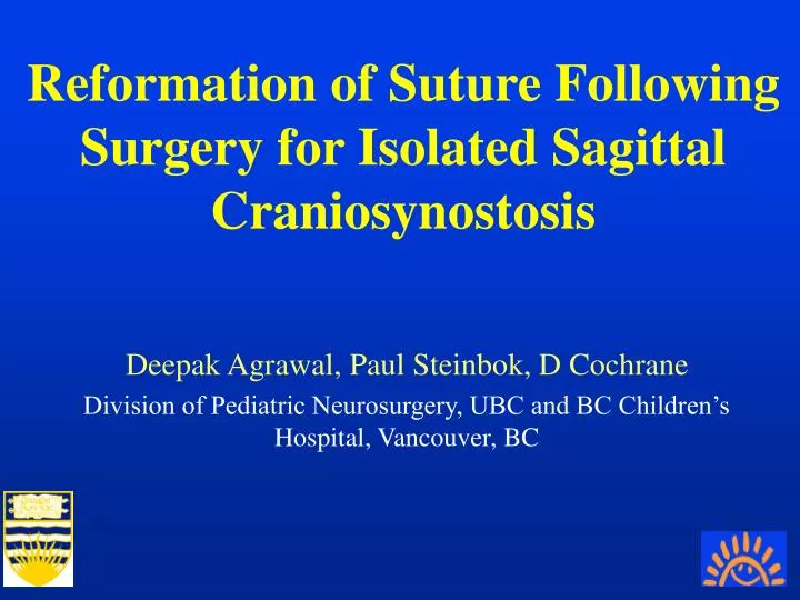 reformation of suture following surgery for isolated sagittal craniosynostosis