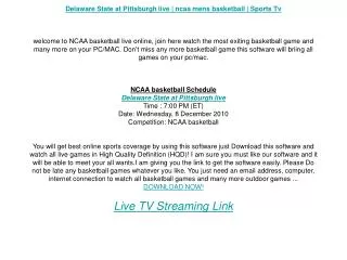 Delaware State at Pittsburgh live | ncaa mens basketball | S