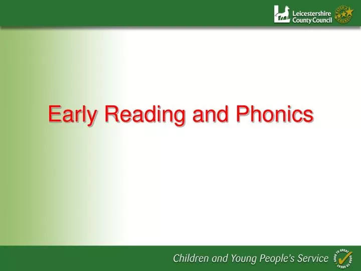 early reading and phonics