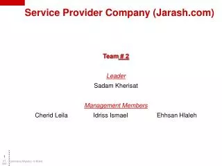 Service Provider Company (Jarash)