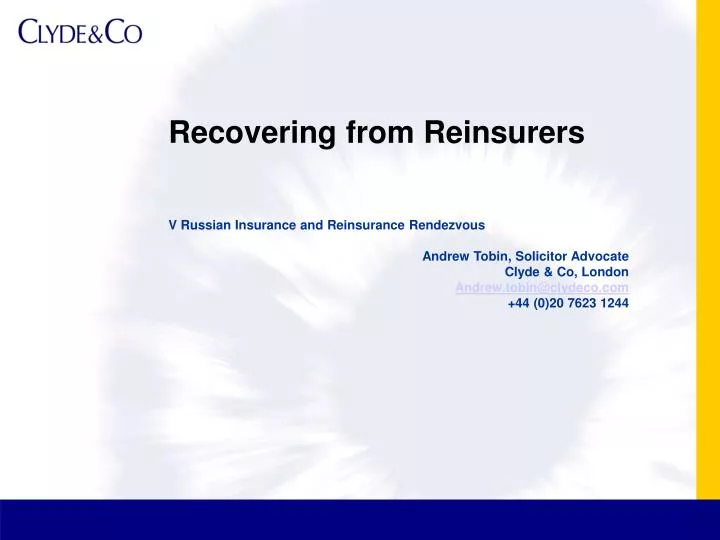 recovering from reinsurers