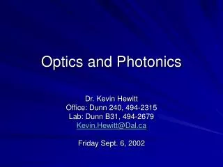 optics and photonics
