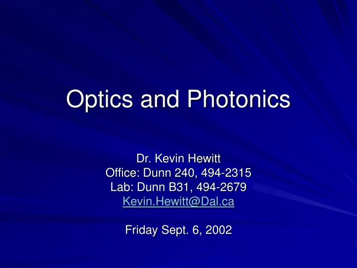 optics and photonics