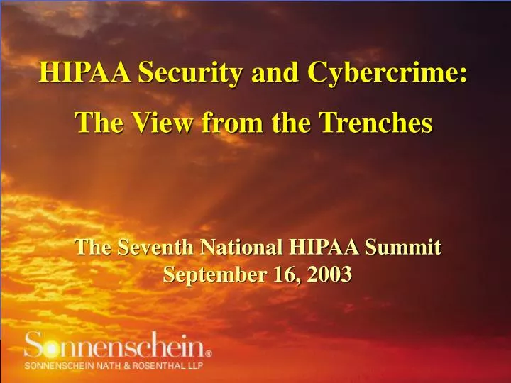 hipaa security and cybercrime the view from the trenches
