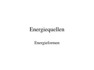 Energiequellen