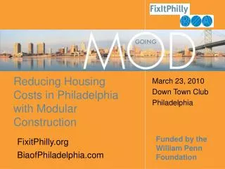 Reducing Housing Costs in Philadelphia with Modular Construction
