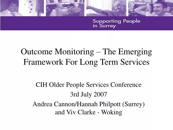 outcome monitoring the emerging framework for long term services