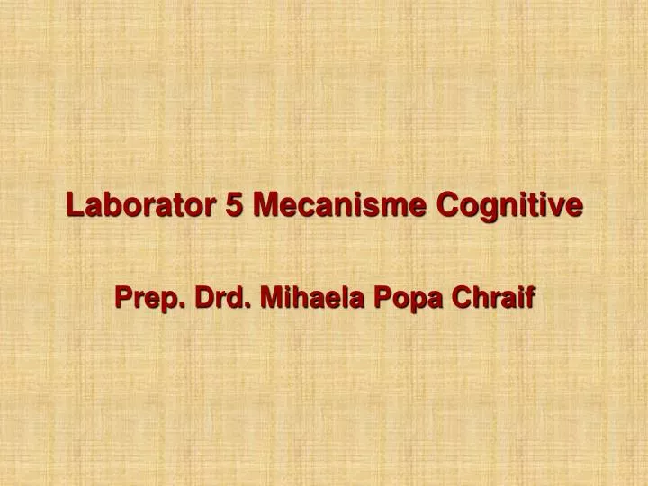 laborator 5 mecanisme cognitive