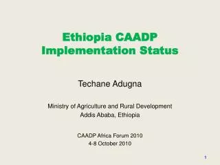Ethiopia CAADP Implementation Status