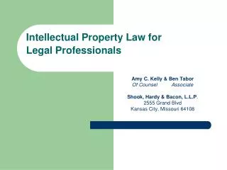 Intellectual Property Law for Legal Professionals