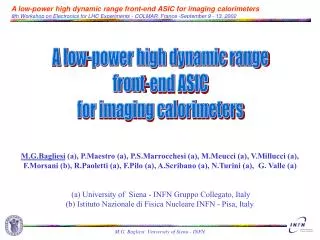 A low-power high dynamic range front-end ASIC for imaging calorimeters