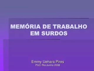 mem ria de trabalho em surdos