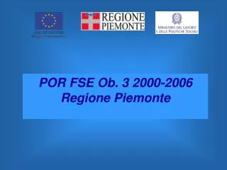 POR FSE Ob. 3 2000-2006 Regione Piemonte