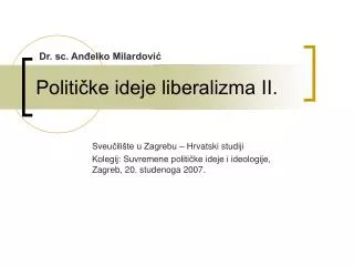 Političke ideje liberalizma II.