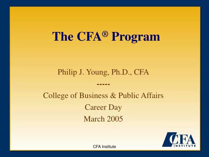 the cfa program