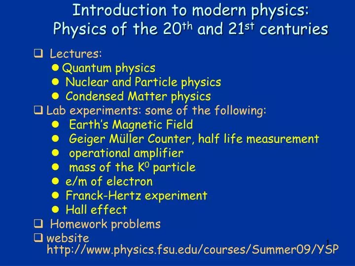 introduction to modern physics physics of the 20 th and 21 st centuries