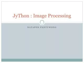 JyThon : Image Processing