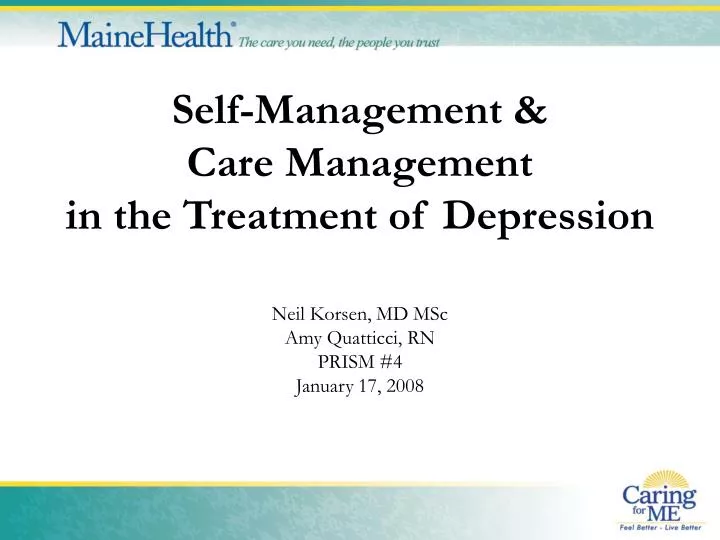 self management care management in the treatment of depression