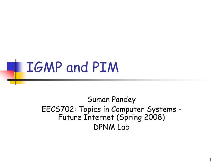 igmp and pim