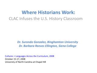 Where Historians Work: