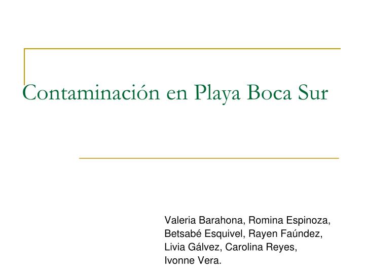 contaminaci n en playa boca sur