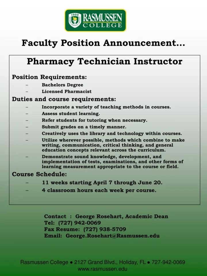 faculty position announcement