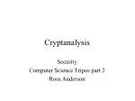 Cryptanalysis - slide 1