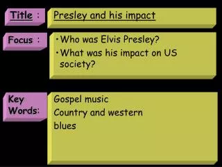 Presley and his impact