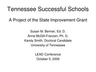Tennessee Successful Schools