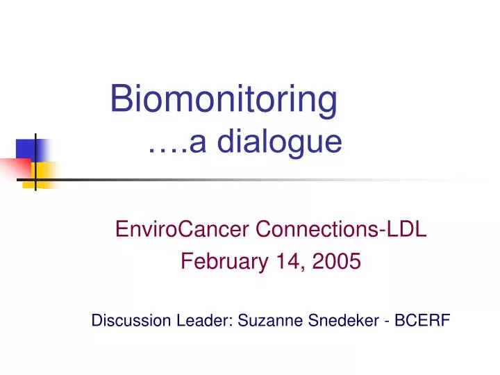 biomonitoring a dialogue