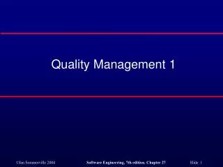 Quality Management 1