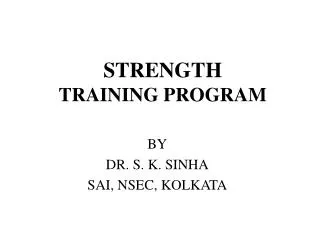 STRENGTH TRAINING PROGRAM