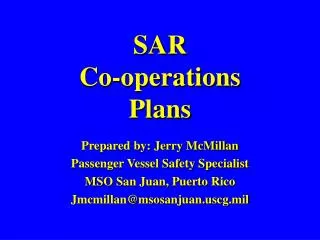 SAR Co-operations Plans
