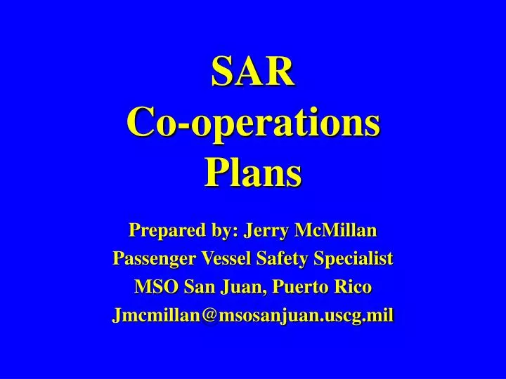 sar co operations plans