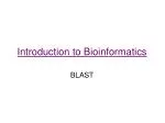 Introduction to Bioinformatics - slide 1