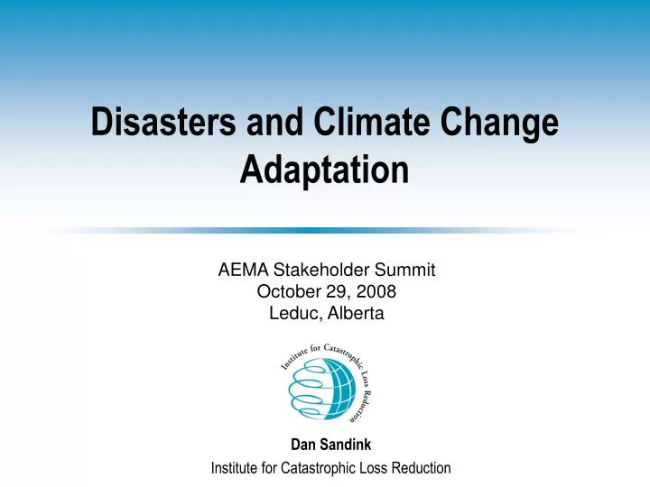 disasters and climate change adaptation