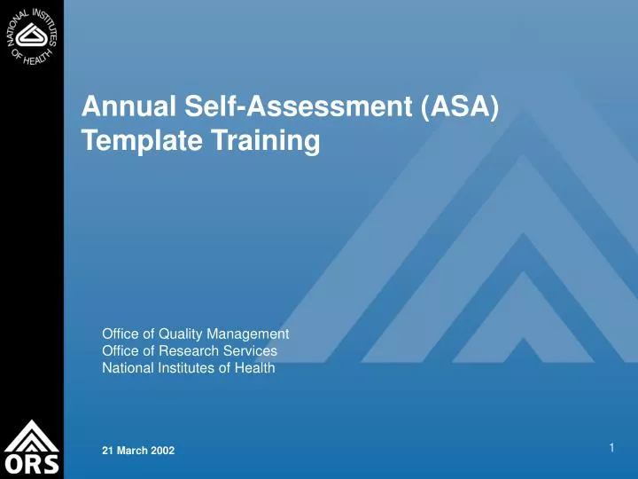 annual self assessment asa template training