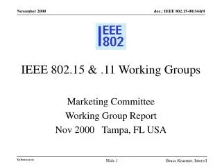 IEEE 802.15 &amp; .11 Working Groups