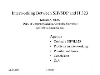 Interworking Between SIP/SDP and H.323