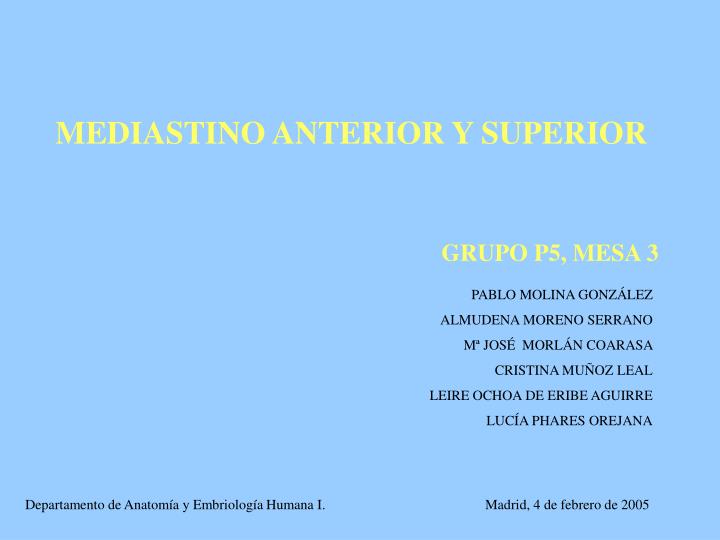 mediastino anterior y superior