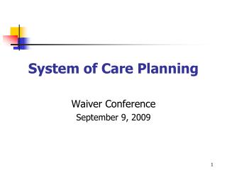 System of Care Planning