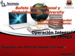 Operación Integral de IMMEX - slide 1