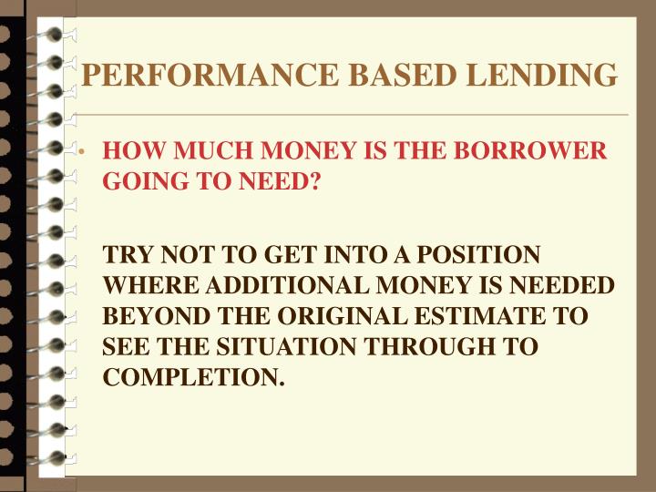 performance based lending